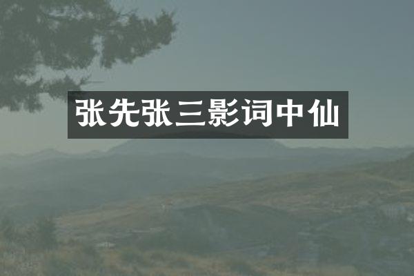 张先张三影词中仙