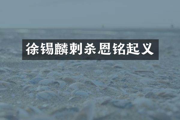 徐锡麟刺杀恩铭起义
