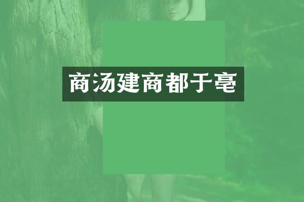 商汤建商都于亳