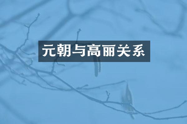 元朝与高丽关系