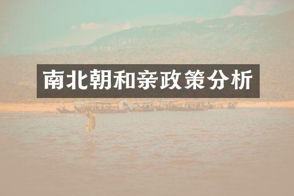 南北朝和亲政策分析