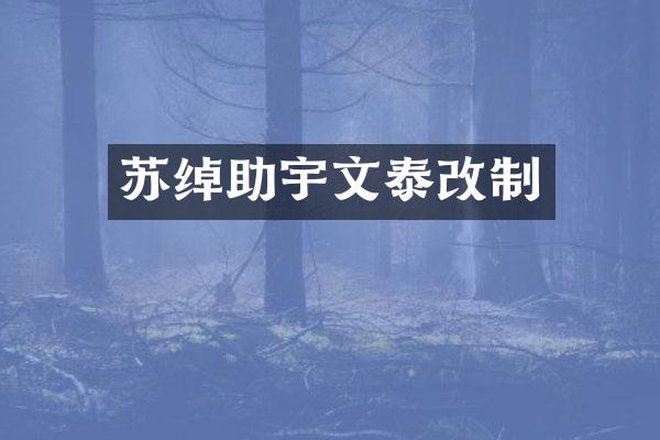 苏绰助宇文泰改制