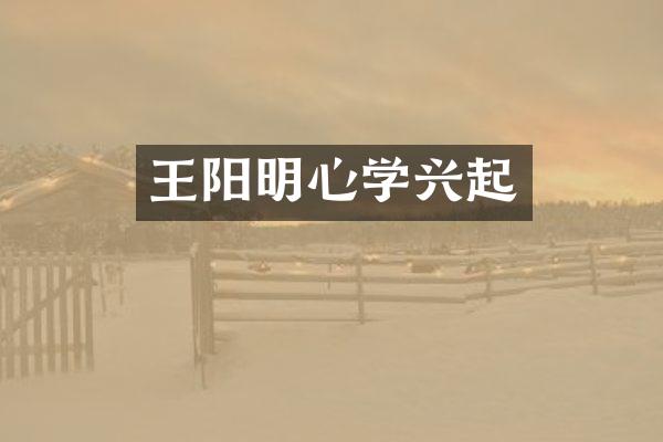 王阳明心学兴起