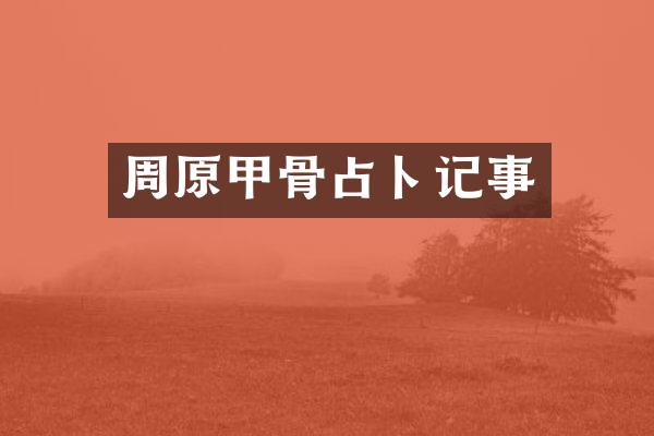 周原甲骨占卜记事