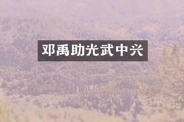 邓禹助光武中兴