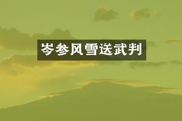 岑参风雪送武判