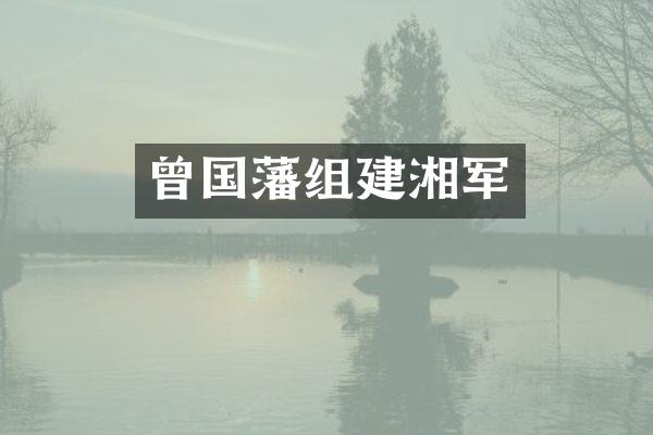 曾国藩组建湘军