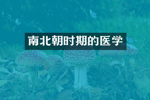 南北朝时期的医学
