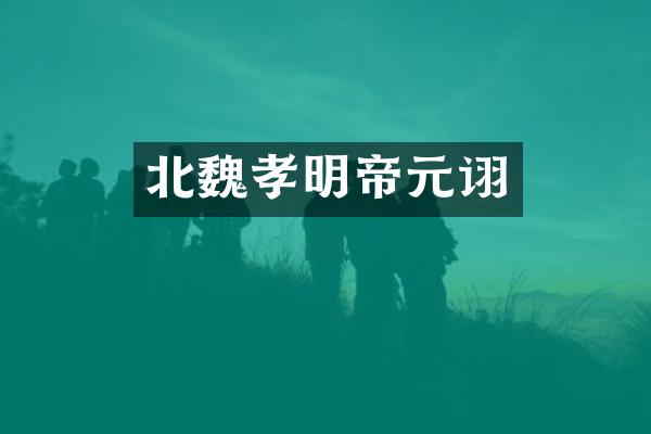 北魏孝明帝元诩