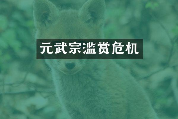 元武宗滥赏危机
