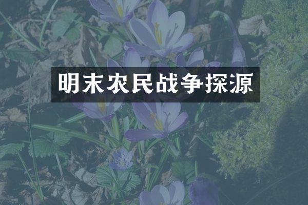 明末农民战争探源