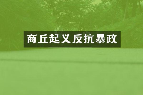 商丘起义反抗暴政