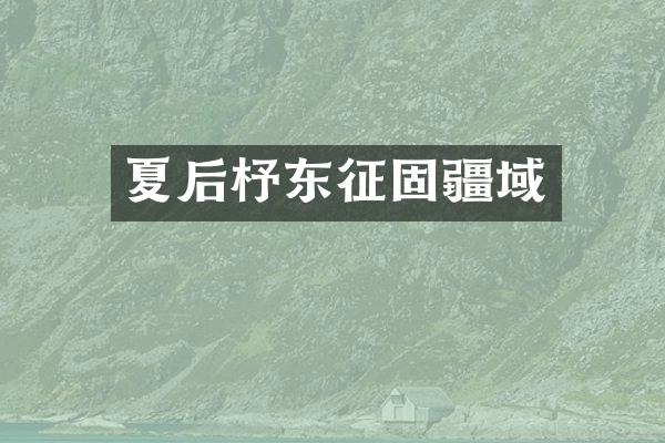 夏后杼东征固疆域
