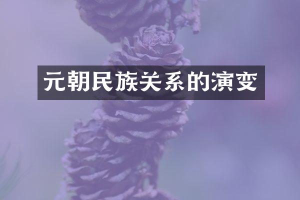 元朝民族关系的演变