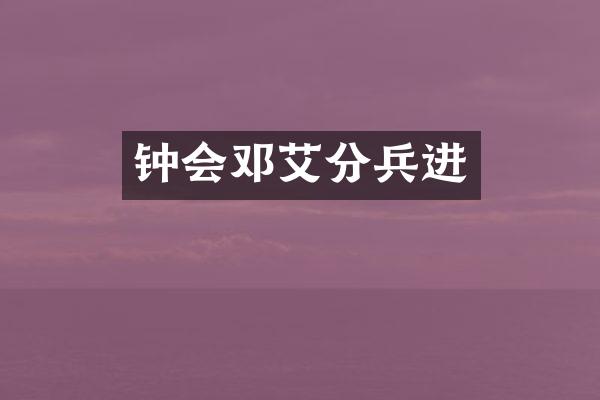 钟会邓艾分兵进