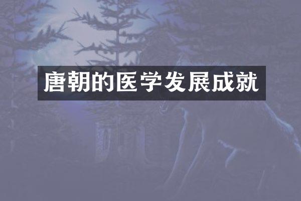 唐朝的医学发展成就
