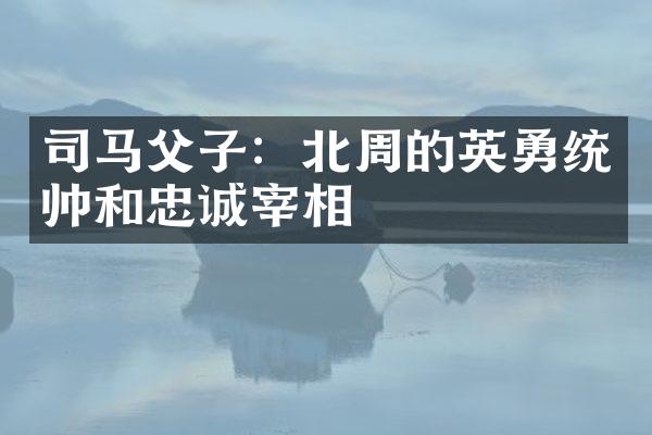司马父子：北周的英勇统帅和忠诚宰相