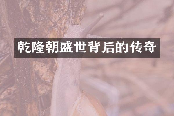 乾隆朝盛世背后的传奇