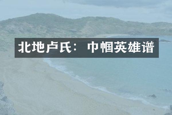 北地卢氏：巾帼英雄谱