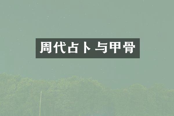 周代占卜与甲骨