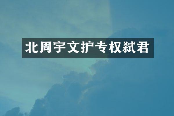 北周宇文护专权弑君