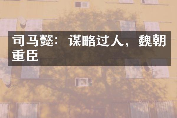司马懿：谋略过人，魏朝重臣