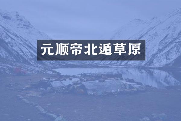 元顺帝北遁草原