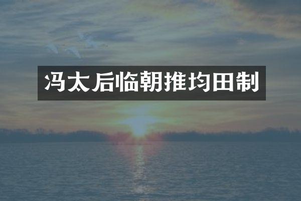 冯太后临朝推均田制