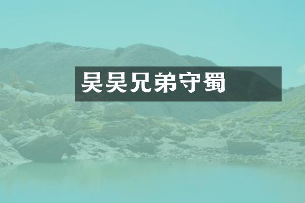 吴玠吴璘兄弟守蜀