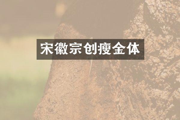 宋徽宗创瘦金体