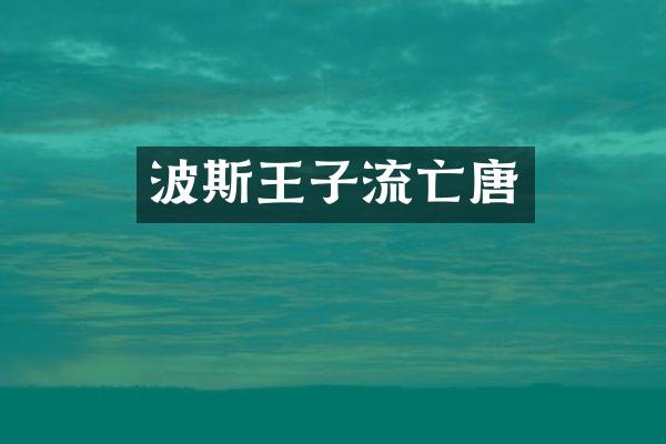 波斯王子流亡唐