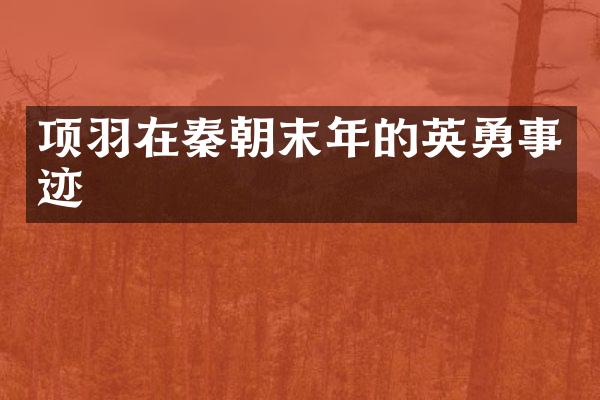 项羽在秦朝末年的英勇事迹