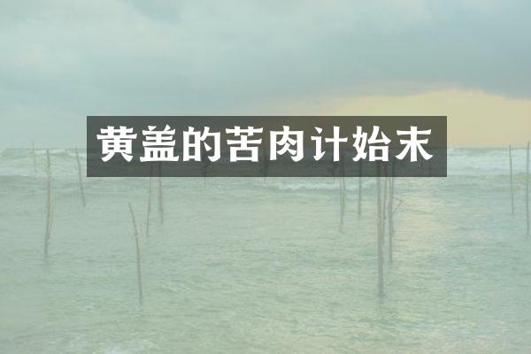 黄盖的苦肉计始末