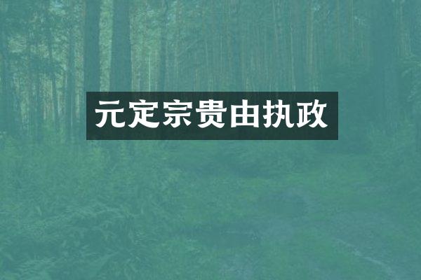 元定宗贵由执政