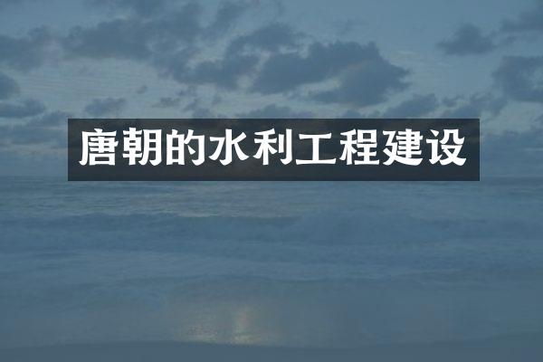 唐朝的水利工程建设