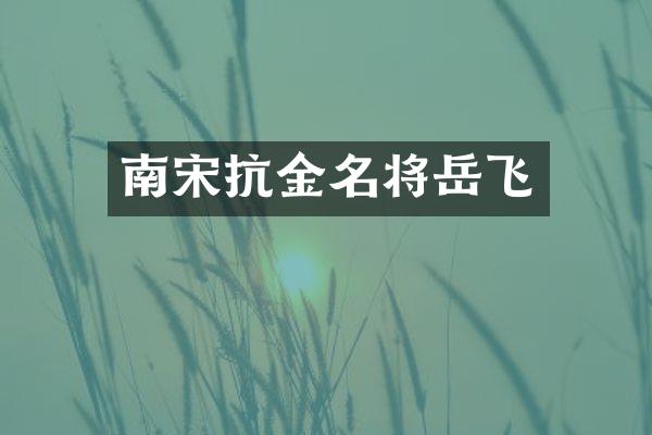 南宋抗金名将岳飞