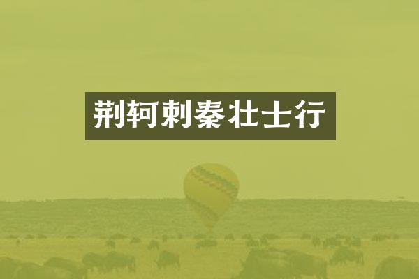 荆轲刺秦壮士行