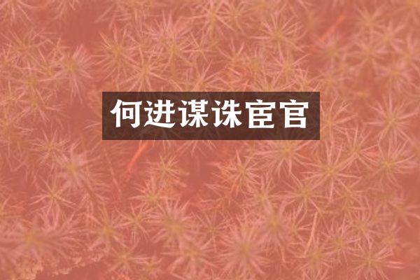 何进谋诛宦官