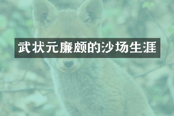 武状元廉颇的沙场生涯
