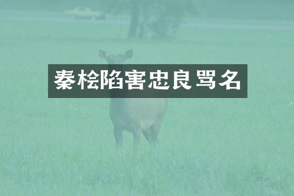 秦桧陷害忠良骂名