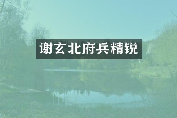 谢玄北府兵精锐