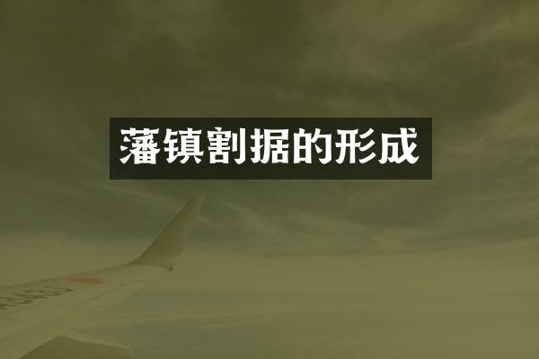 藩镇割据的形成