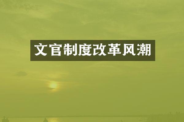 文官制度改革风潮