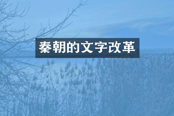 秦朝的文字改革