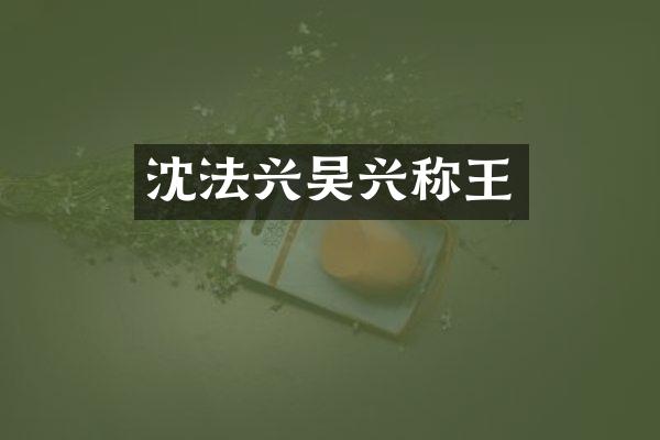 沈法兴吴兴称王