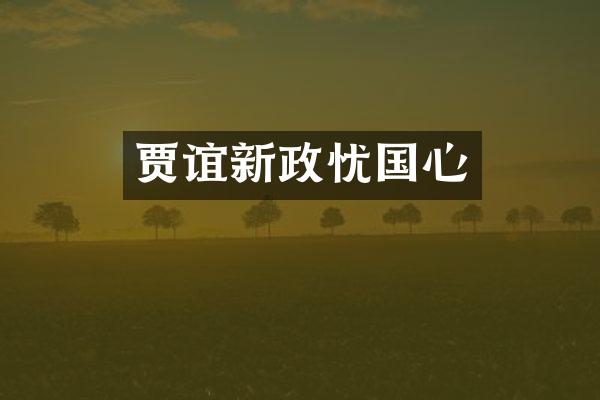 贾谊新政忧国心