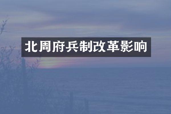 北周府兵制改革影响