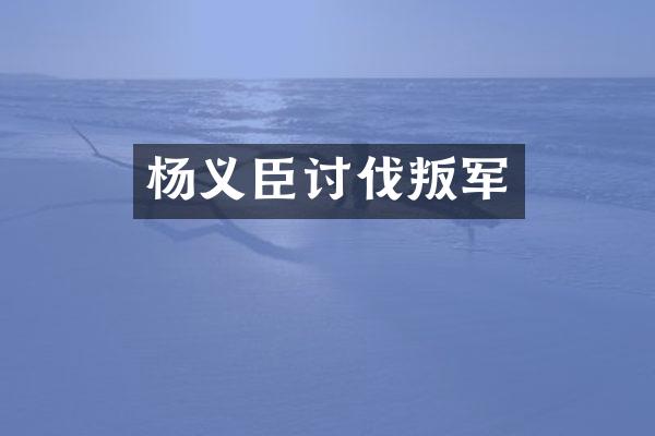 杨义臣讨伐叛军