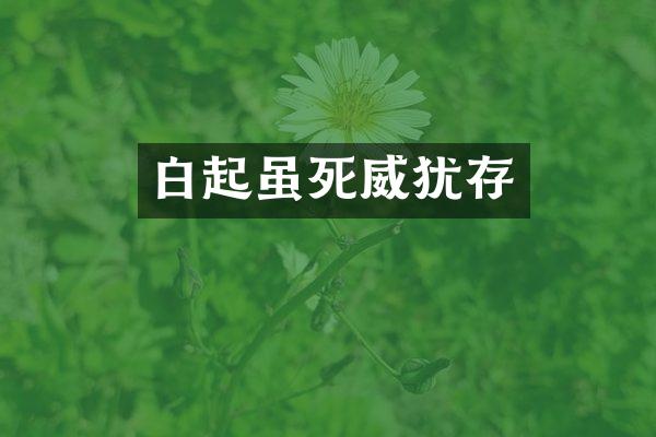 白起虽死威犹存