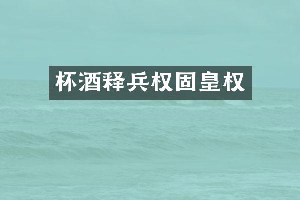 杯酒释兵权固皇权